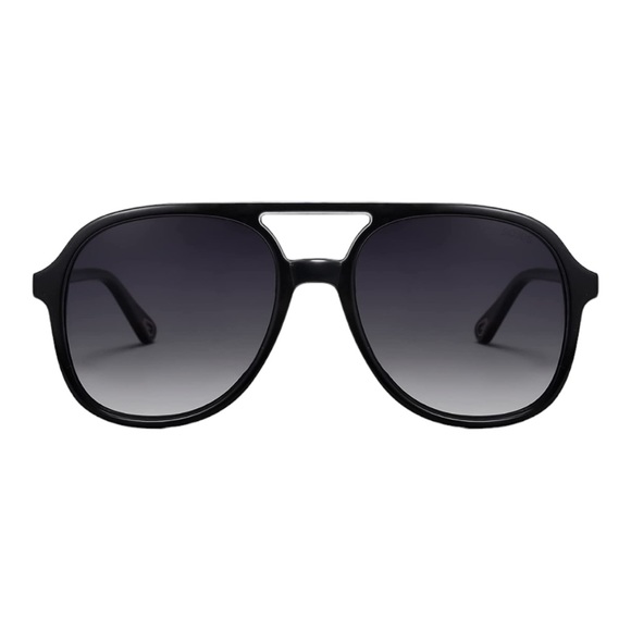 SOJOS Black/Gray Retro Square Polarized Aviator Sunglasses - Picture 3 of 6